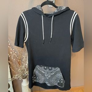 Black short sleeve hoodie